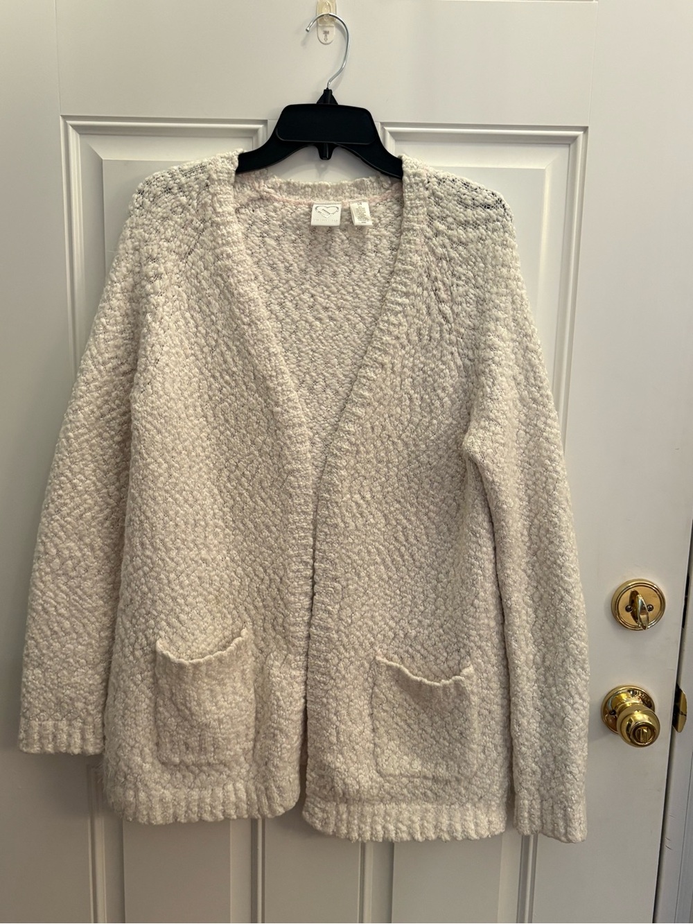 Aeropostale Cream Bouclé Open Front Cardigan